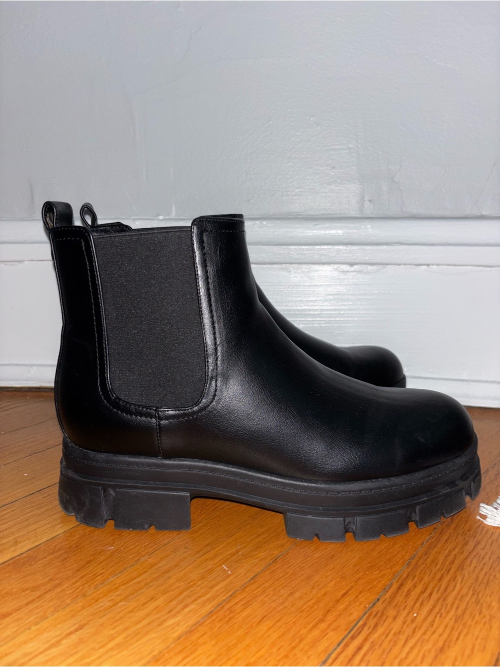 Nine West Black Lug Sole Chelsea Boots